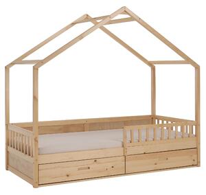 Dětská postel 90 cm Burgues (přírodní) (s roštem) (s úl. prostorem)