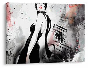 Obraz - Lady a Eiffelova věž (70x50 cm)