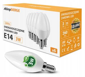 6x LED žárovka E14 3W 260lm - neutrální bílá