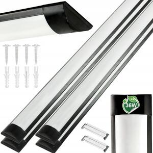 4x LED garážová lampa 120cm 36W 3600lm černá 4500k
