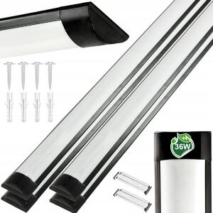 4x LED garážová lampa 120cm 36W 3600lm černá 4500k