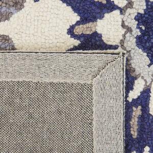 Vlněný koberec 160 x 230 cm béžový/modrý KUMRU