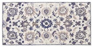 Vlněný koberec 80 x 150 cm béžový/modrý KUMRU