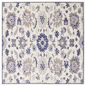 Vlněný koberec 200 x 200 cm béžový/modrý KUMRU