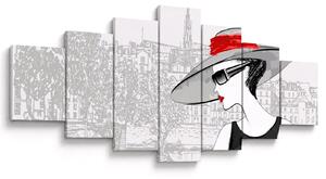 Obraz - Dáma ve městě (210x100 cm)