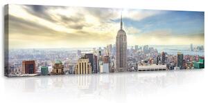 Obraz na plátně: Pohled na Manhattan - 145x45 cm