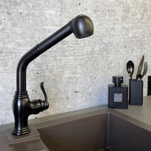 Waterfall Retro dřezová baterie se sprchou | olejem gumovaný bronz, Provedení Bez dávkovače