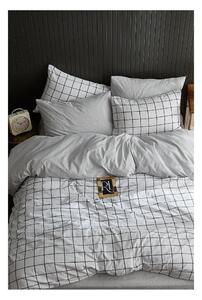 Bílé 4dílné prodloužené povlečení na dvoulůžko s prostěradlem 200x220 cm Geometric – Mila Home