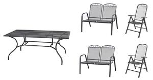 Zahradní set kovový 75, stůl + 2x křeslo + 2x lavice