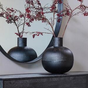 Hoorns Černá kovová váza Micaiah 30 cm