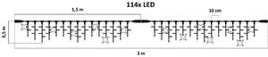 DecoLED LED světelné krápníky - FLASH, 3x05m, ledově bílá, 114 diod