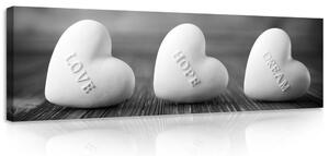 Obraz na plátně: Love, Hope, Dream - 145x45 cm