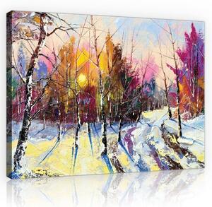 Obraz na plátně: Podzimní krajina (malba) - 75x100 cm