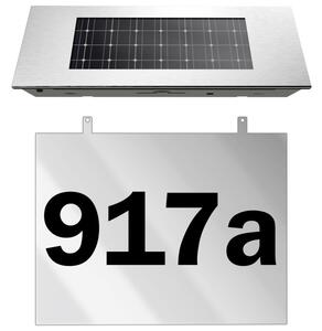 Domovní číslo solární LED osvětlení DEU 333 nerez/transparent