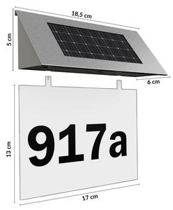 Domovní číslo solární LED osvětlení DEU 333 nerez/transparent