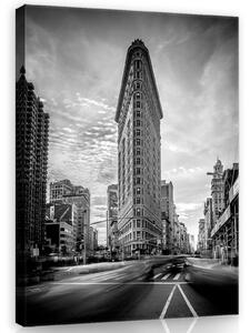 Obraz na plátně: Flatiron Building (černobílý) - 100x75 cm