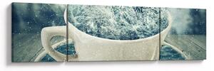 Obraz - Zimní svět v hrníčku (170x50 cm)