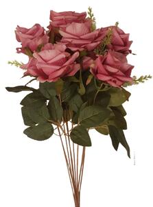 Růže kytice růžová "11" 50cm umělá