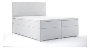 Kontinentální postel 180 cm Melo (bílá ekokůže) (s úložným prostorem). 1044176