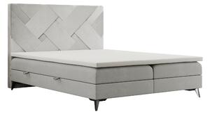 Kontinentální postel 180 cm Melo (světle šedá) (s úložným prostorem). 1044173