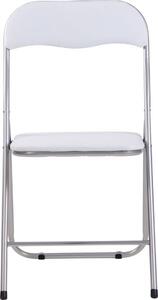Skládací židle Elise bílá/stříbrná