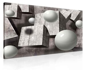 Obraz na plátně: Sféry a krychle - 75x100 cm