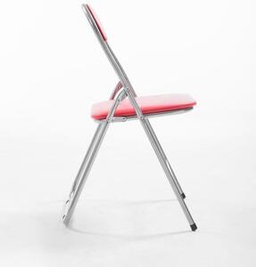 Skládací židle Elise červená/stříbrná