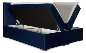 Kontinentální postel 180 cm Lanarra (tmavě modrá) (s úložným prostorem). 1044225