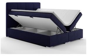 Kontinentální postel 160 cm Loty (tmavě modrá) (s úložným prostorem). 1020306