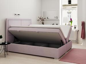 Kontinentální postel 140 cm Menorra (růžová) (s úložným prostorem). 1020311