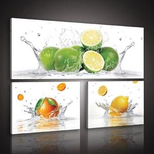 Obraz na plátně: Limetky - set 1ks 80x30 cm a 2ks 37,5x24,8 cm