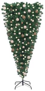 Obrácený umělý vánoční stromek s LED diodami sada koulí 240 cm