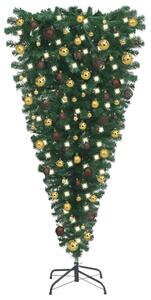 Obrácený umělý vánoční stromek s LED diodami sada koulí 240 cm