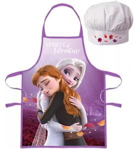 Dětská / dívčí zástěra s kuchařskou čepicí Ledové království - Frozen - motiv Spirit of Adventure - pro děti 3 - 8 let