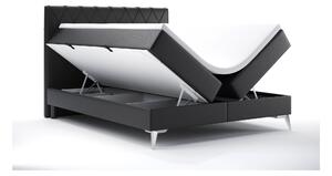 Kontinentální postel 180 cm Miror (černá ekokůže) (s úložným prostorem). 1044255