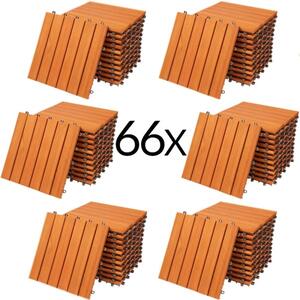 Dřevěné dlaždice z eukalyptu o rozměrech 30x30cm sada 66 kusů