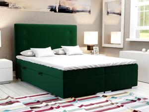 Manželská postel Boxspring 140 cm Grini (smaragdová) (s úložným prostorem). Vlastní profesionální přeprava až k Vám domů 1044213