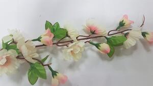 Větev Jabloň 63cm růžová & bílá umělá