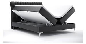 Kontinentální postel 160 cm Molera (černá ekokůže) (s úložným prostorem). 1044263