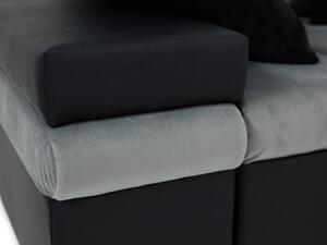 Rohová rozkládací sedačka ZELMA - šedá / černá, levý roh