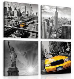 Obraz na plátně: New York (1) - set 4ks 25x25cm