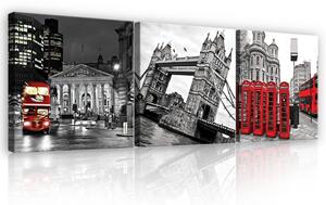 Obraz na plátně: Londýn - set 3ks 25x25cm