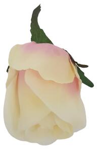 Růže poupě hlava květu O 8cm růžová & bílá umělá