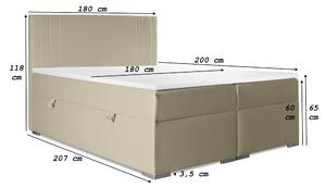Kontinentální postel 160 cm Morcano (béžová) (s úložným prostorem). 1044275