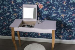 Toaletní stolek LILLO se zrcadlem - 105x35 cm světle šedý