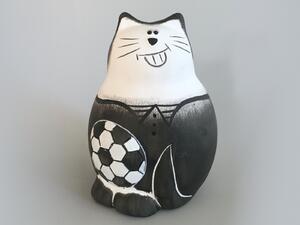 Kocour fotbalista kasička černobílý Keramika Andreas