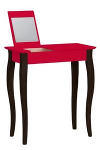Toaletní stolek LILLO se zrcadlem - 65x35cm Černé nohy / červená barva