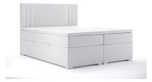 Manželská postel Boxspring 140 cm Morcano (bílá ekokůže) (s úložným prostorem). 1044268