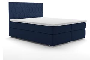 Kontinentální postel 140 cm Piranno (tmavě modrá velvet) (s úložným prostorem). 1044286