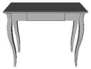 Psací stůl LILLO 65x40cm bílé nohy / tmavě modrá